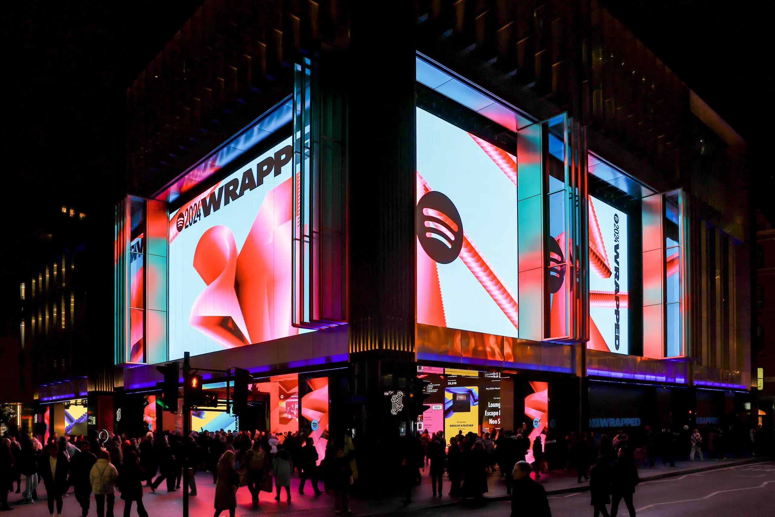 Spotify Celebrates 2024 Wrapped With Central London Takeover At London's Outernet