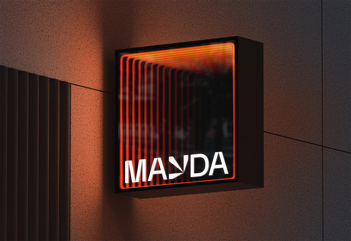 Studio-Kiln-Mayda-Brand-Identity-Infinity-Mirror-Fascade-Signage